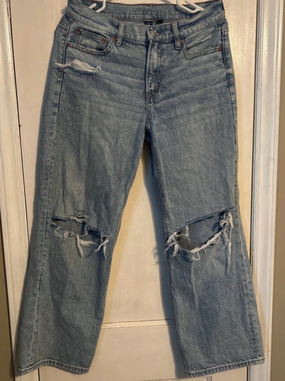 American Eagle wide leg ripped jeans